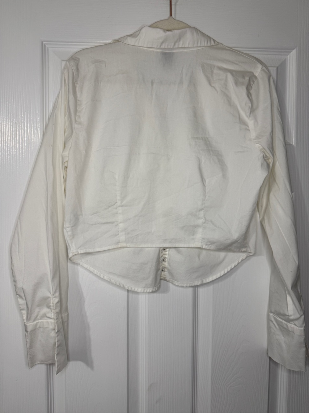 wild fable White Eyelet Closure Button-Front Shirt Size Medium - Picture 3 of 6